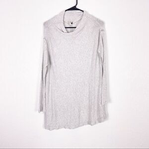 We The Free | Free People Light Grey Ribbed Mock Neck Long Sleeve Top